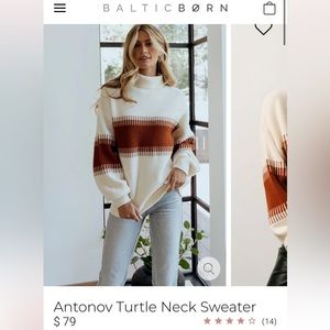 BNWT Antonio cream and spice Baltic Born turtleneck sweater